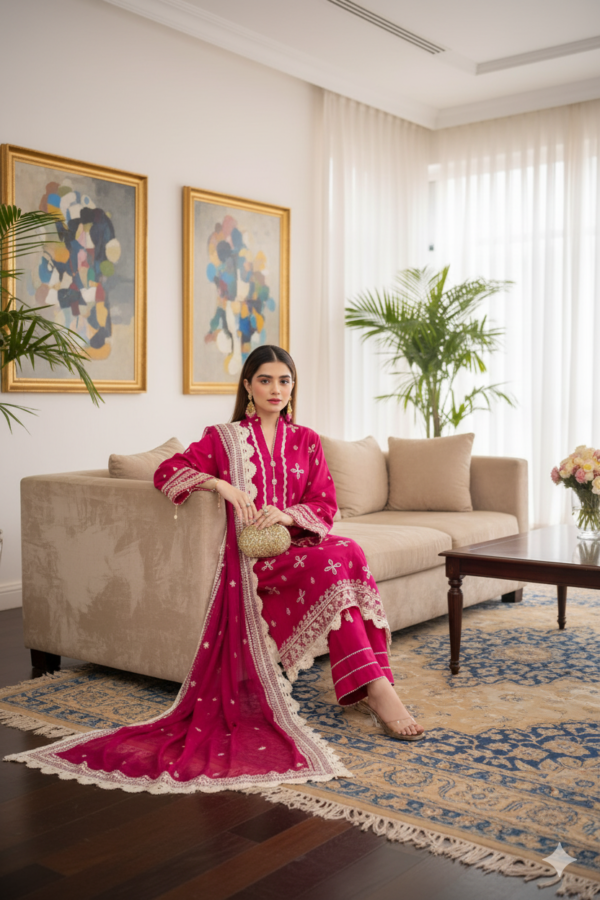 Saadia Ahmed LWSU-25FE301 Embroidered Cotton