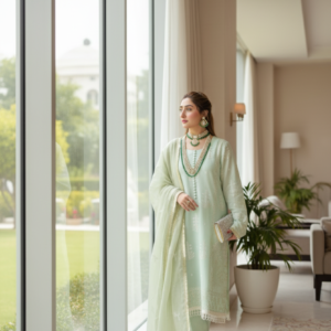 Saadia Ahmed LWSU-25FE307 Embroidered Messuri