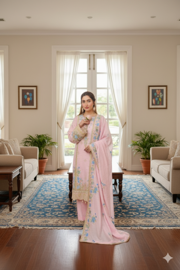 Saadia Ahmed LWSU-25FE308 Embroidered Cotton