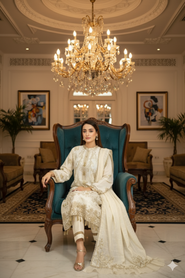 Saadia Ahmed LWSU-25FE302 Embroidered Banarsi