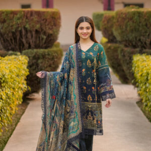 Saadia Ahmed LWSU-25P309 3-Pcs Printed Lawn