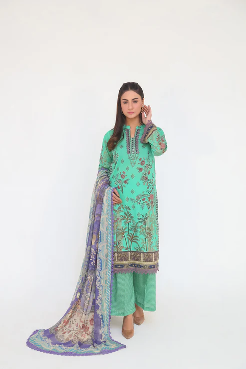 Saadia Ahmed LWSU-25P307 3-Pcs Printed Lawn