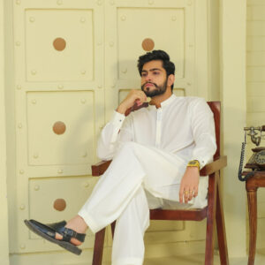 SKF25-002 White Kameez Shalwar