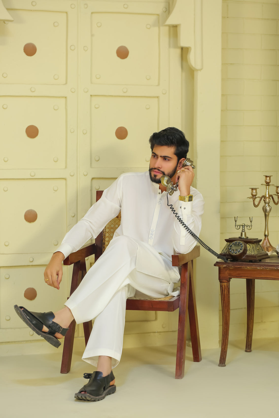 SKF25-002 White Kameez Shalwar - Image 5