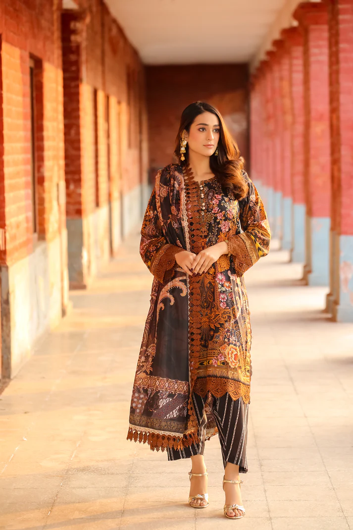 Saadia Ahmed LWSU-25P310 3-Pcs Printed Lawn - Image 3