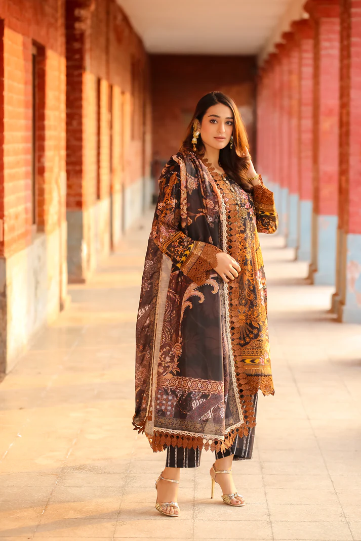Saadia Ahmed LWSU-25P310 3-Pcs Printed Lawn - Image 4