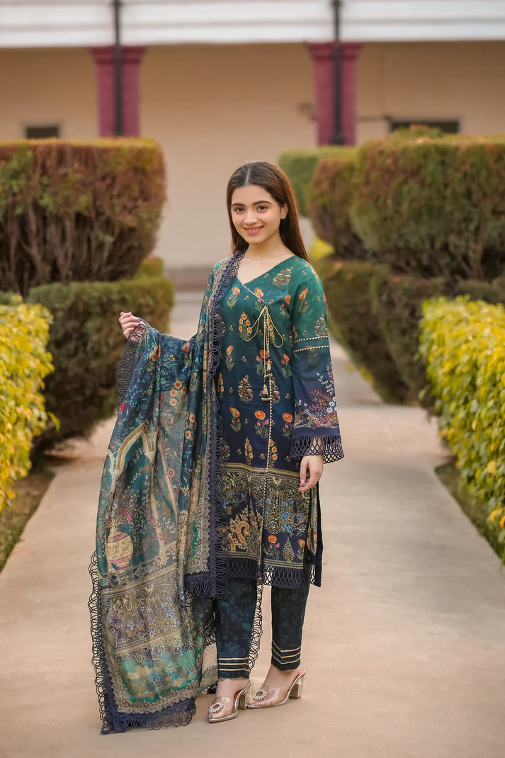 Saadia Ahmed LWSU-25P309 3-Pcs Printed Lawn - Image 5