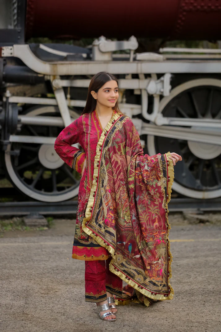Saadia Ahmed LWSU-25P302 3-Pcs Printed Lawn - Image 3