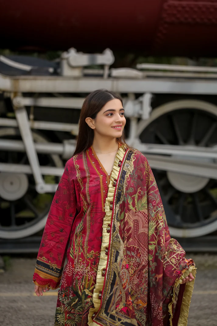 Saadia Ahmed LWSU-25P302 3-Pcs Printed Lawn - Image 5