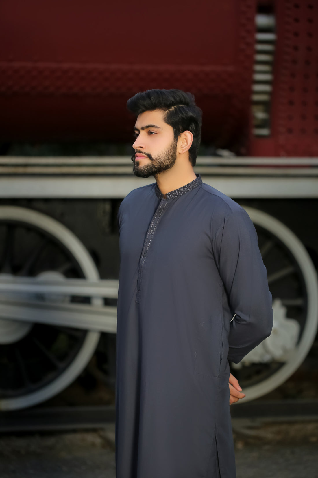 SKF25-001 Dark Navy Kameez Trouser - Image 3