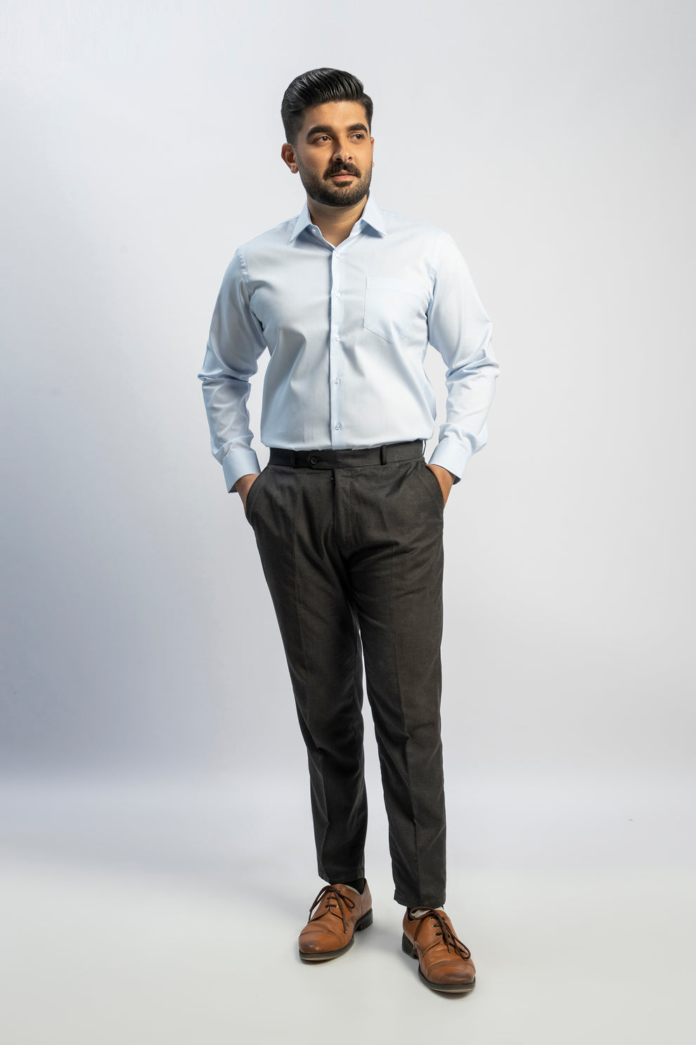 Light Blue Formal Shirt Pure Cotton Regular Fit - Image 2