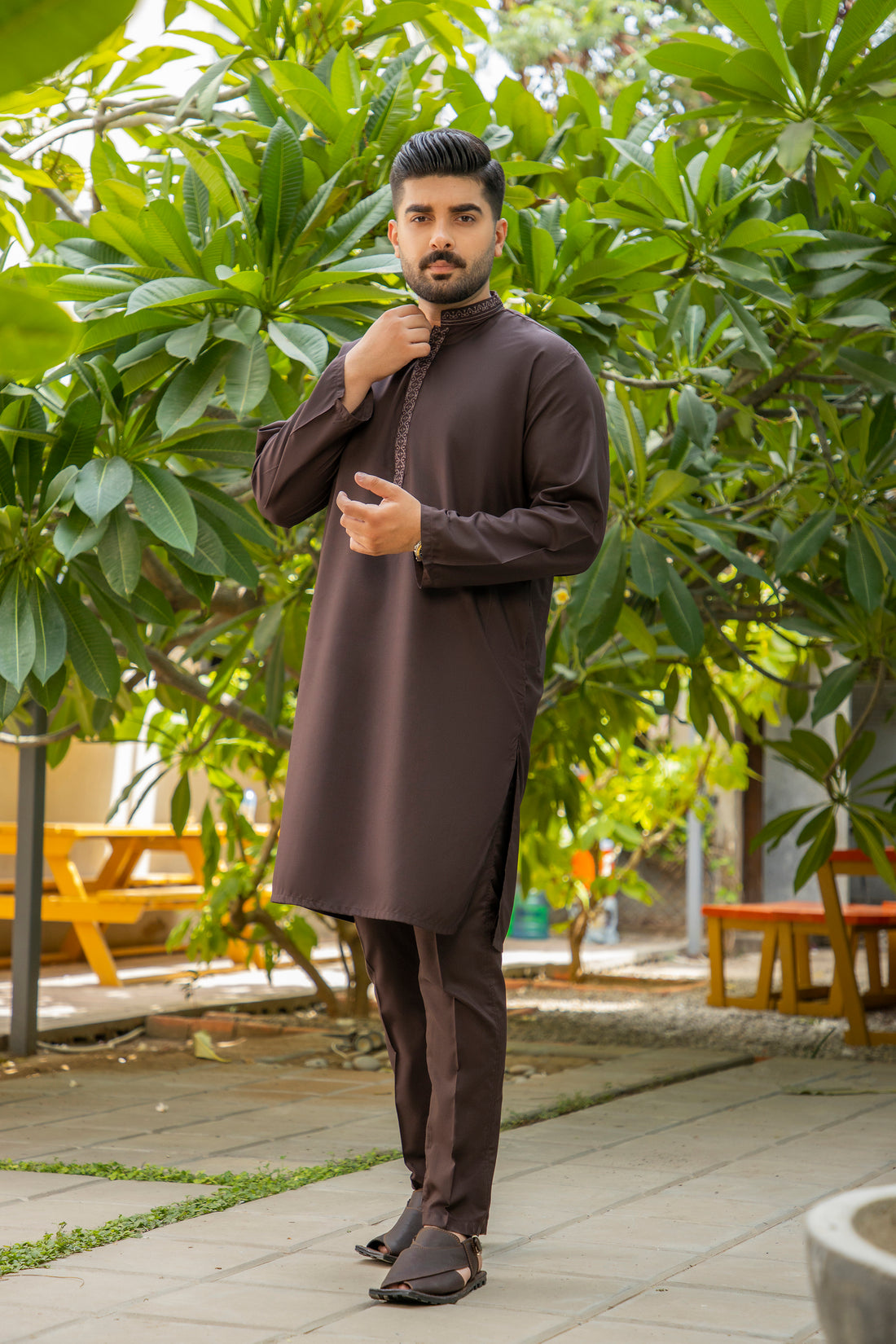 Dark Maroon Embroidered - Image 3