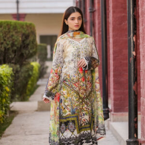 Saadia Ahmed LWSU-25P304 3-Pcs Printed Lawn