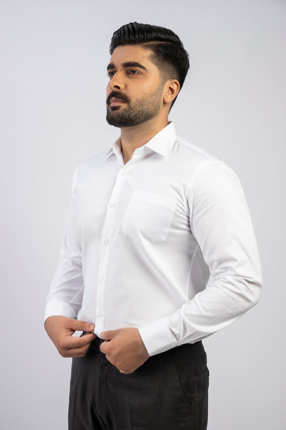 White Formal Shirt Pure Cotton Regular Fit - Image 2