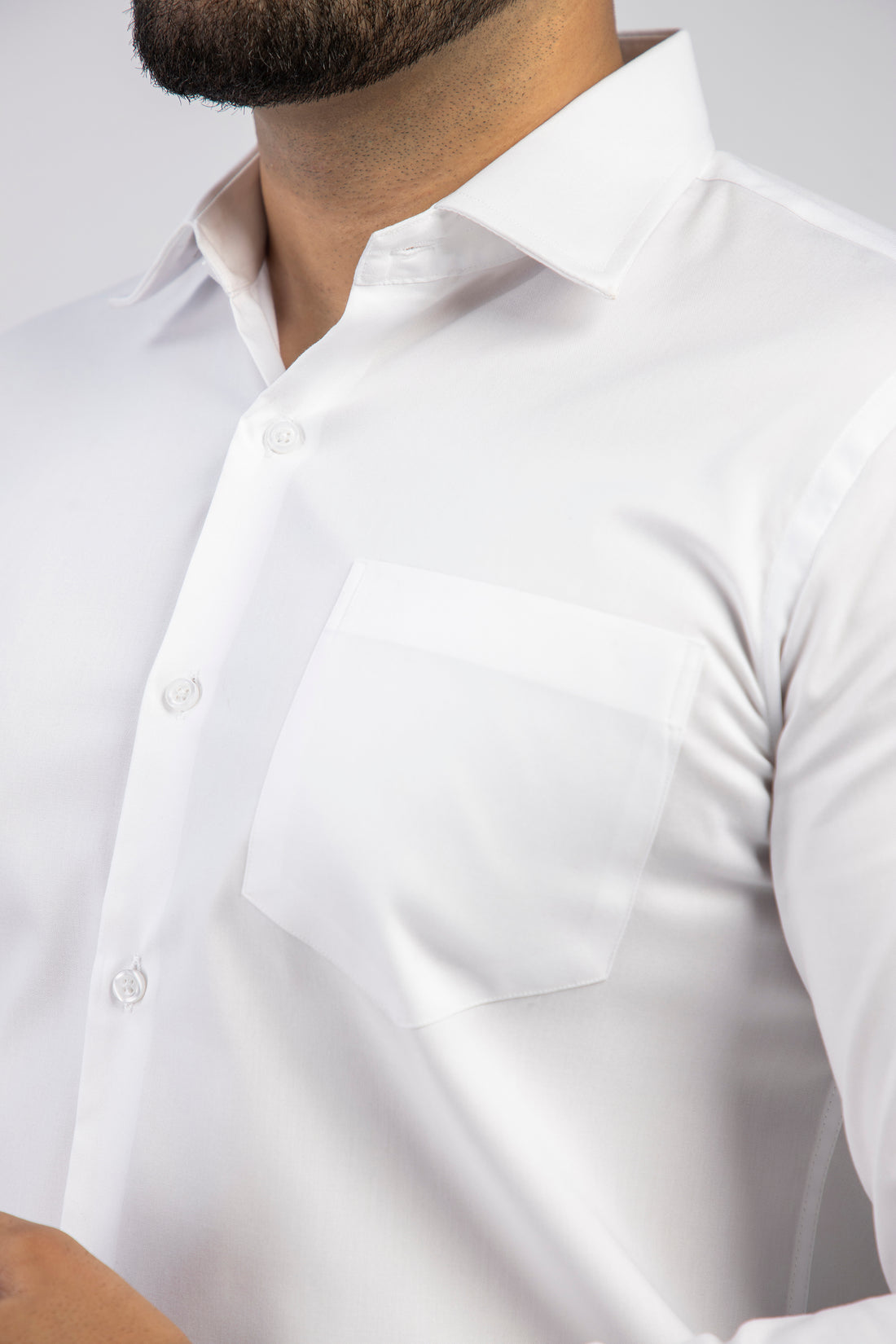 White Formal Shirt Pure Cotton Regular Fit - Image 4