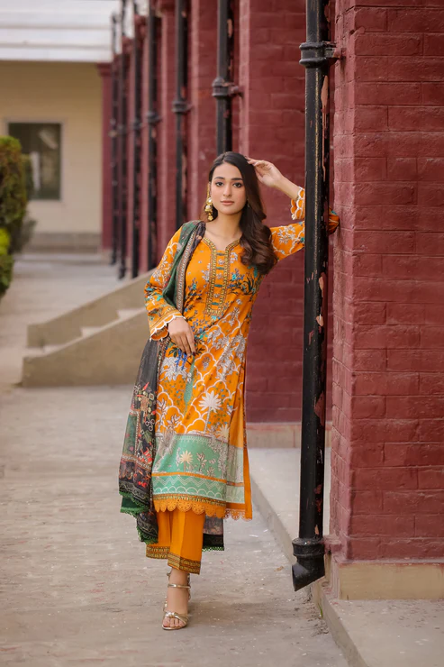 Saadia Ahmed LWSU-25P301 3-Pcs Printed Lawn - Image 5