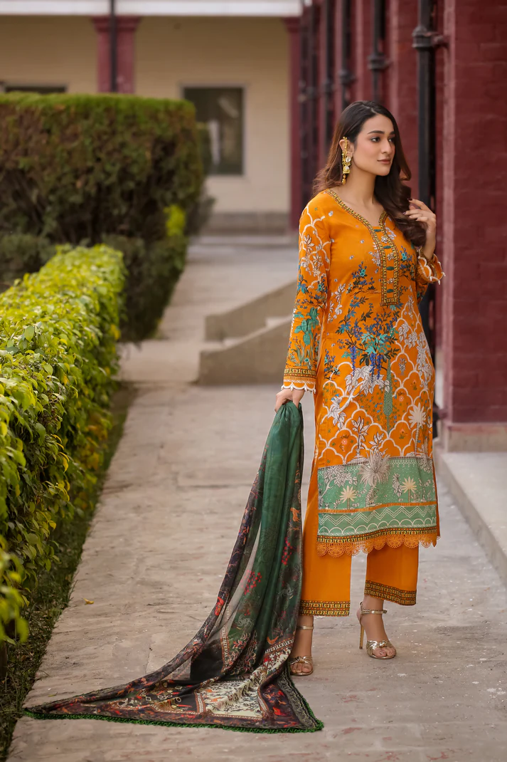 Saadia Ahmed LWSU-25P301 3-Pcs Printed Lawn - Image 7