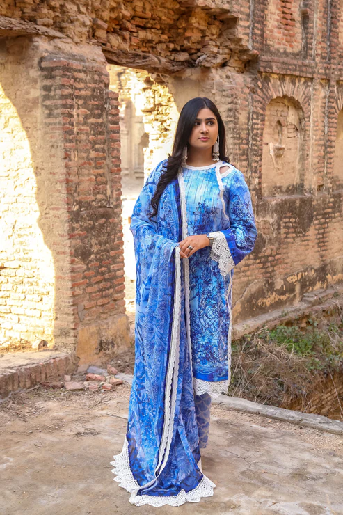 Saadia Ahmed LWSU-25P303 3-Pcs Printed Lawn