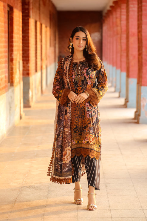 Saadia Ahmed LWSU-25P310 3-Pcs Printed Lawn

