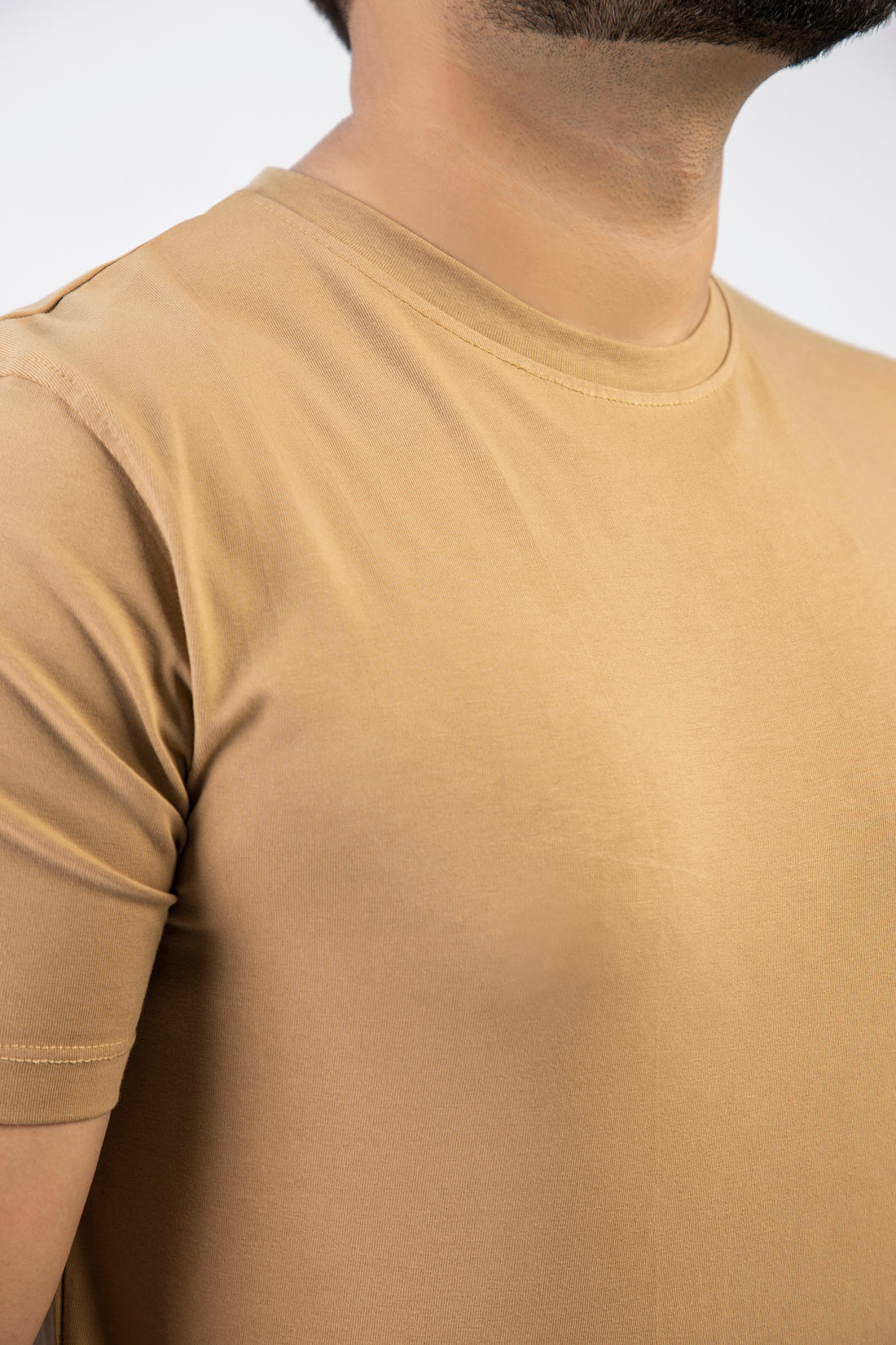 Khaki Round Neck Plan t-shirt (Premium) - Image 6