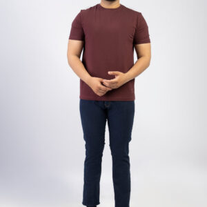 Maroon Round Neck Plan t-shirt (Premium)