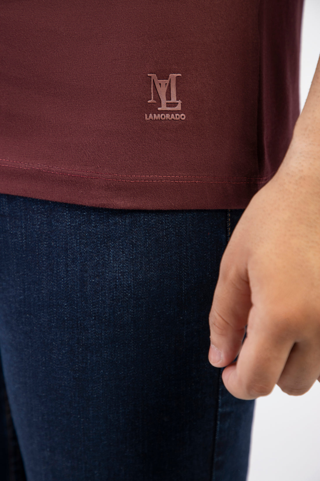 Maroon Round Neck Plan t-shirt (Premium) - Image 4