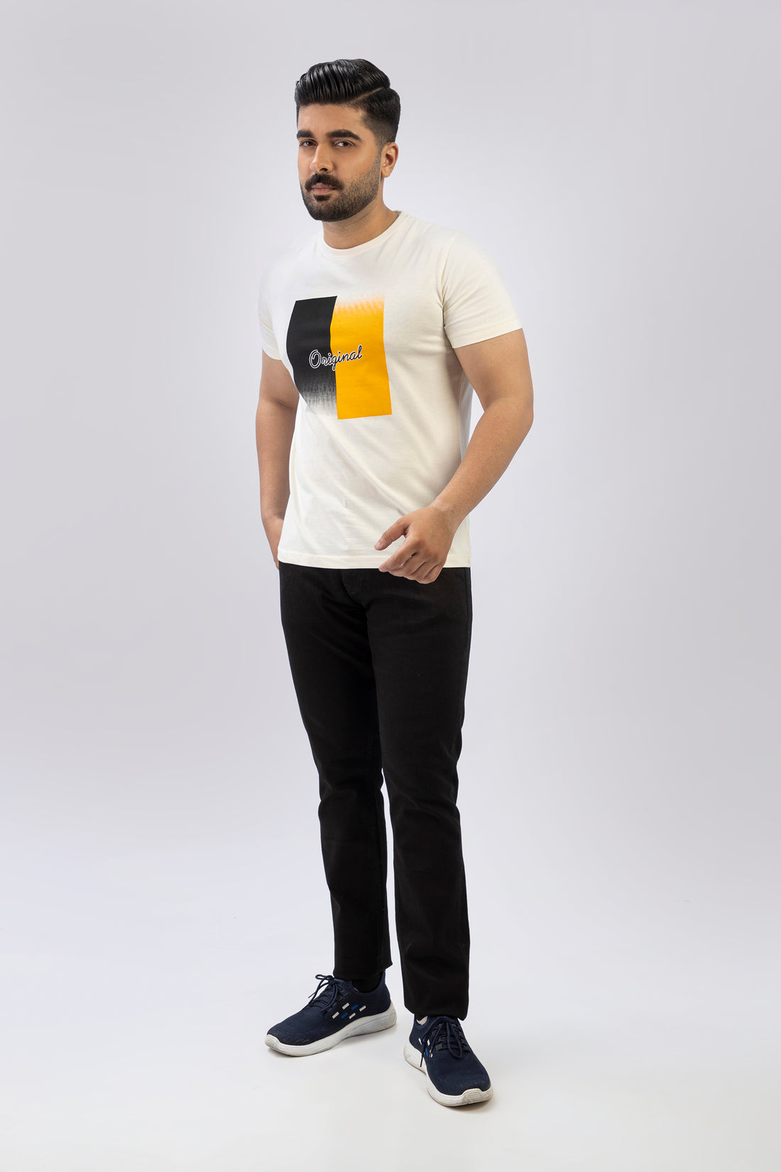 Off-White Graphic Round Neck Plan t-shirt (Premium)