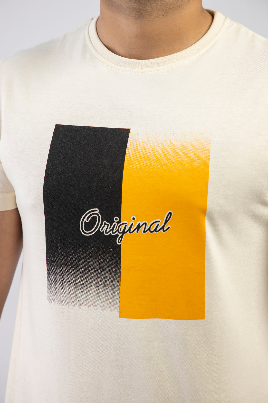 Off-White Graphic Round Neck Plan t-shirt (Premium) - Image 2