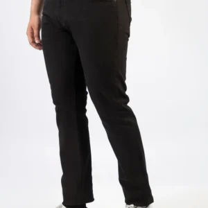 Black Denim Jeans-Paint (Stretchable)