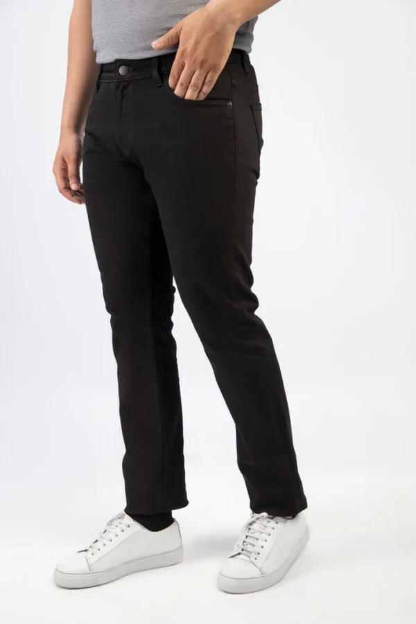 Black Denim Jeans-Paint (Stretchable)