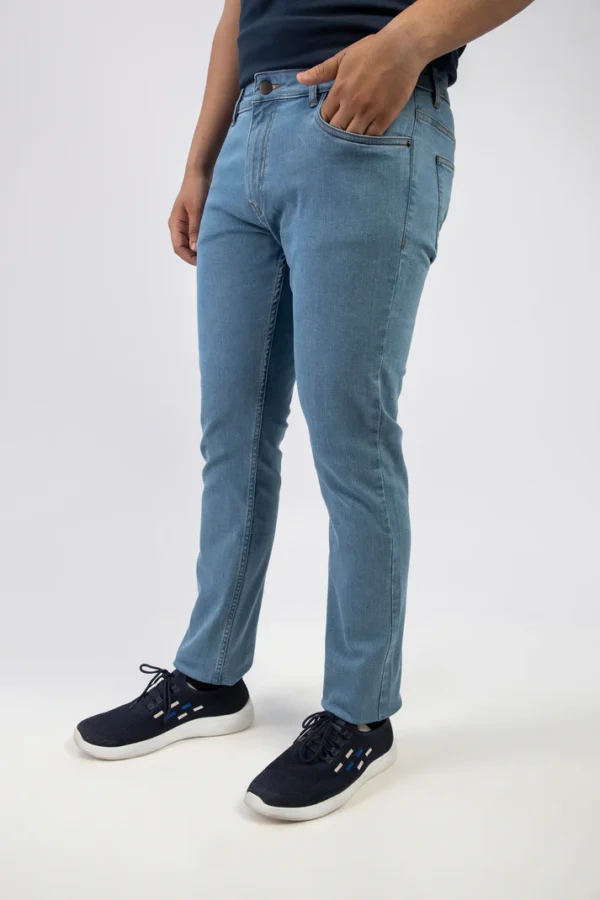 Light Blue Denim Jeans-Paint (Stretchable)