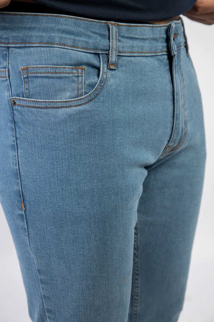 Light Blue Denim Jeans-Paint (Stretchable) Closeup