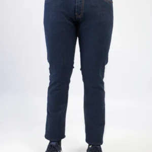 Navy Blue Denim Jeans-Paint (Stretchable)