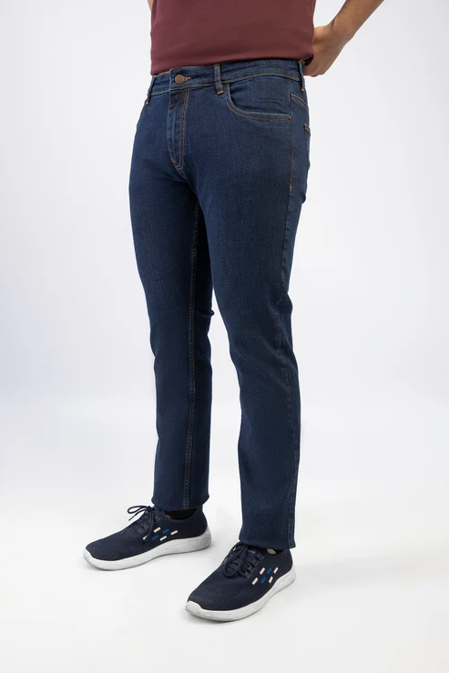 Navy Blue Denim Jeans-Paint (Stretchable) - Image 3