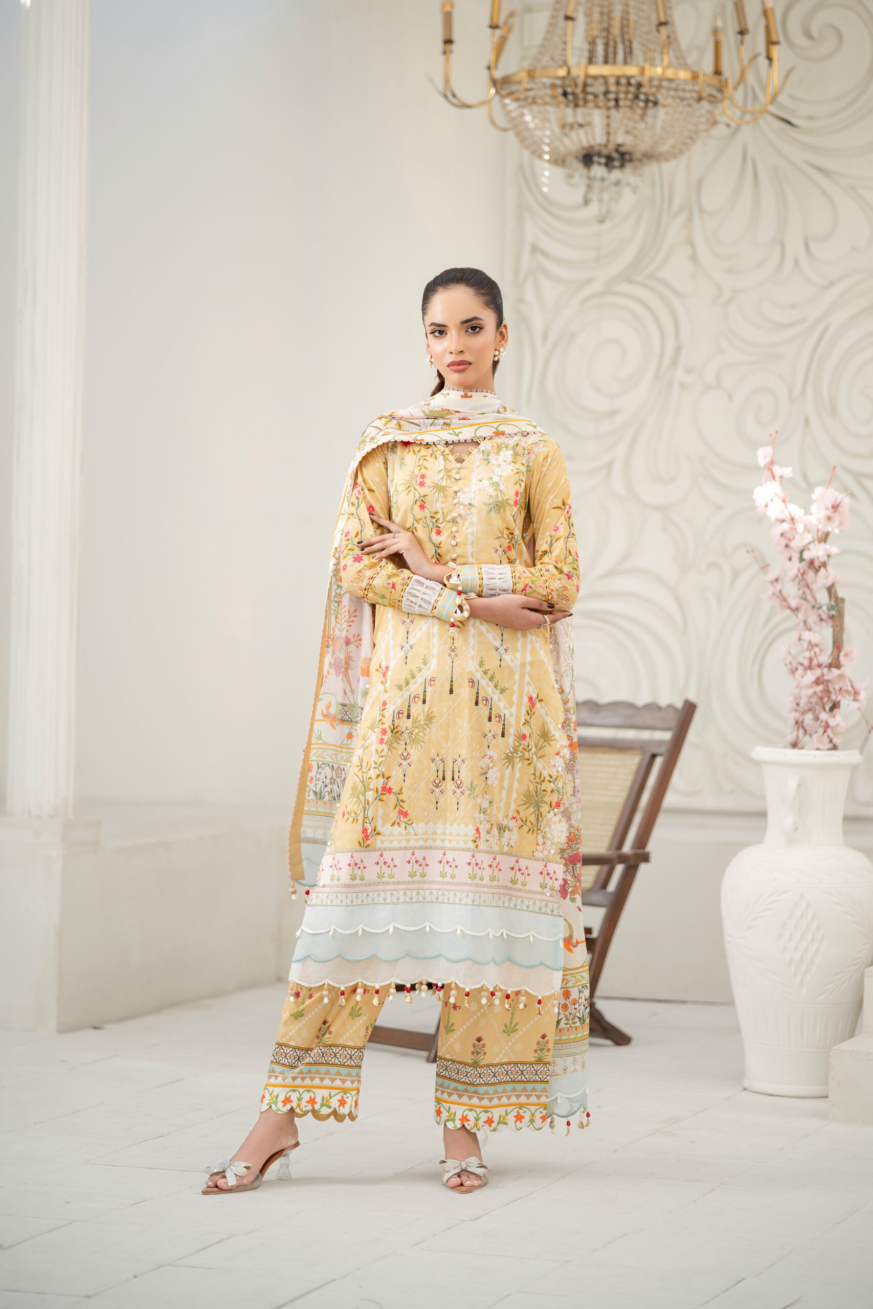 Saadia Ahmed SA26SP302 3pc Printed Lawn 26' - Image 10