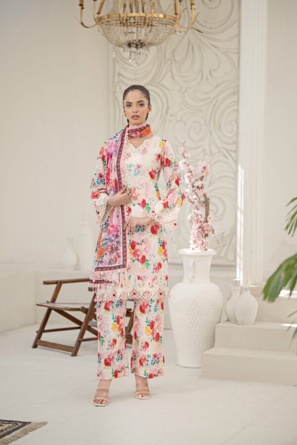 Saadia Ahmed SA26SP308 3pc Emb Lawn 26'